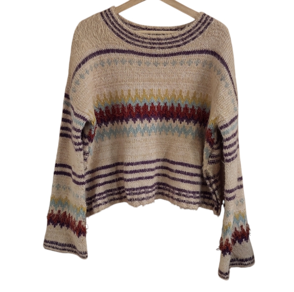 Free People Festive Fairisle Pullover Sweater